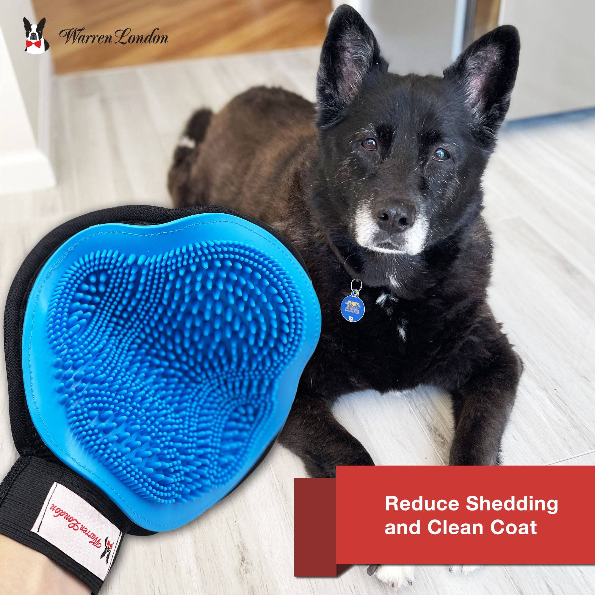 Warren London Dog Products - 2 in 1 Pet Grooming Glove for Dogs & Cats - Double Sided
